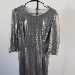 NWT Silver sequin dress